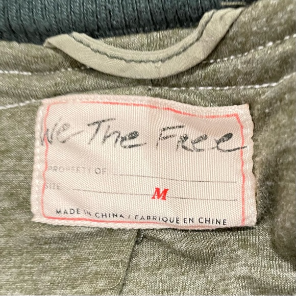 Free People We The Free Rivington Olive Green and Ivory Sherpa Jacket - Picture 5 of 7